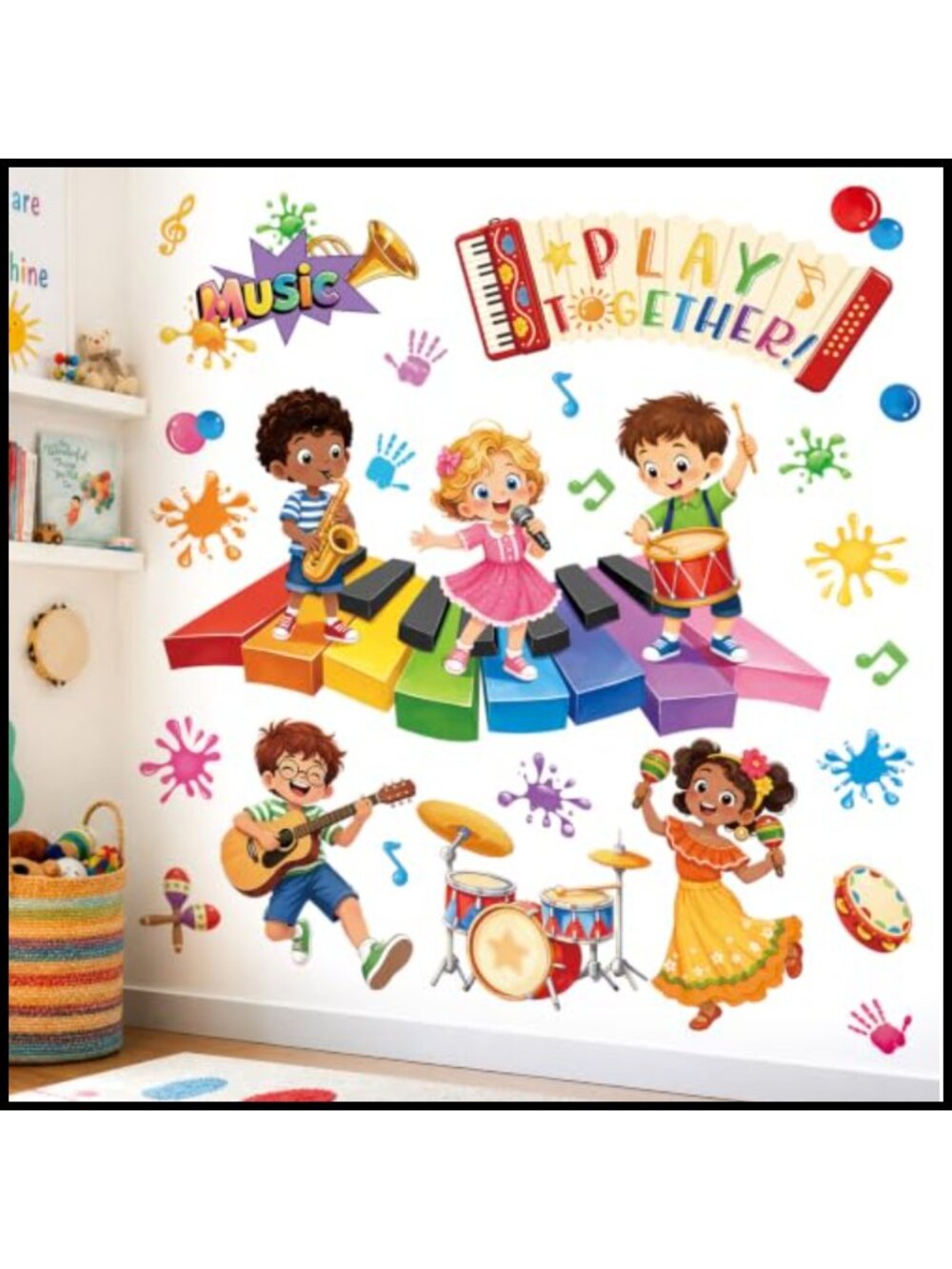 Reading Corner Music Notes Wall Decals Peel and Stick Removable Kids Room Decor